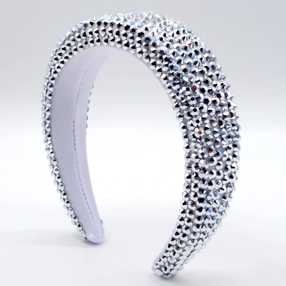 Silver Handmade Rhinestone Festival Coachella Sparkle Bling Statement Headband